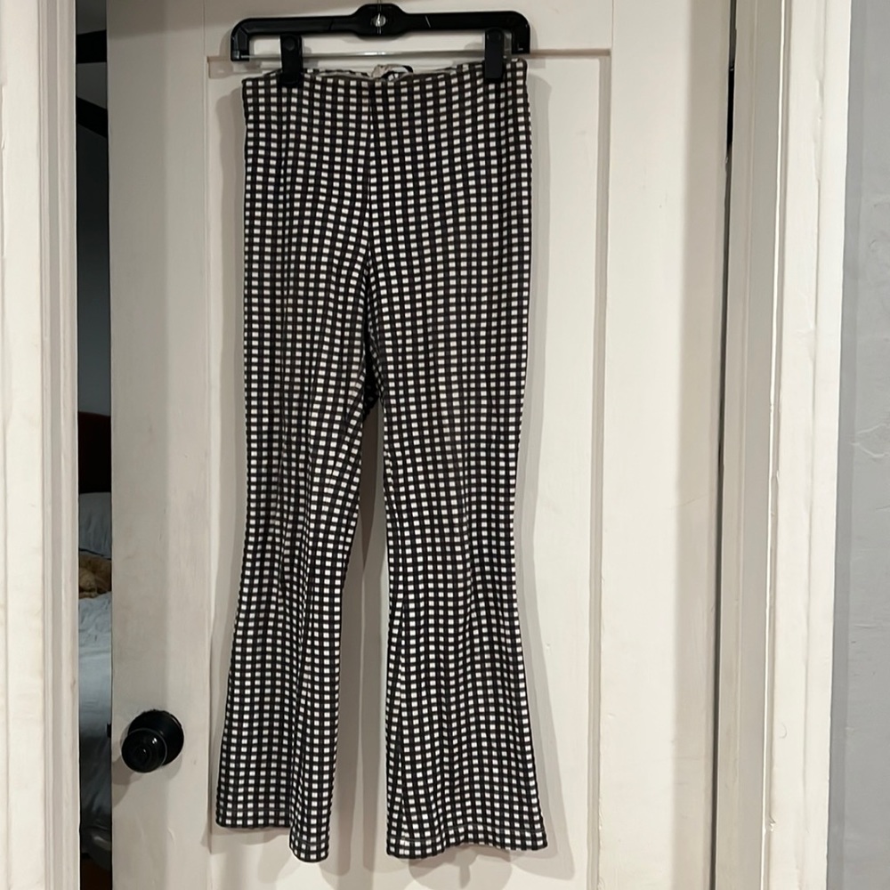 Bailey 44 - Grey Checkered Flare Crop Pants